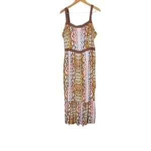 Wrangler Retro Maxi Multicolor Snake Print Lace sz XL